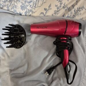 Revlon Fuchsia Hair Dryer with Black Diffuser
